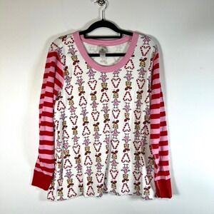 Hanna Andersson The Grinch Candy Cane Character Long Sleeve Pajama Top Women XXL